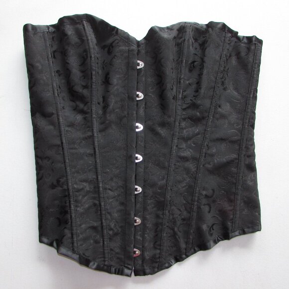 Black Heavy Jacquard Corset Set - NEW - Picture 4 of 8
